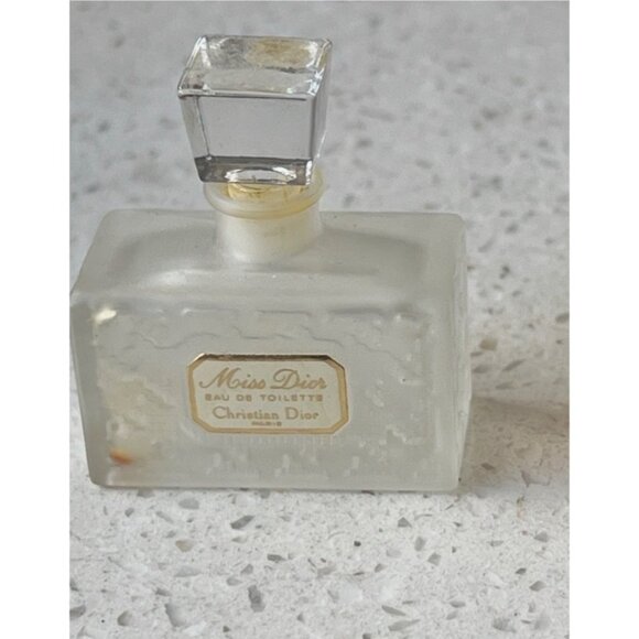 Miss Dior Christian Dior Mini Perfume Bottle Frosted Glass With Removable Lid - Picture 2 of 8